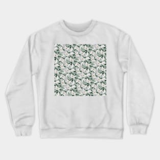 White Roses Floral Painting Crewneck Sweatshirt